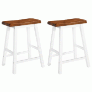 VidaXL Tabourets De Bar Lot De 2 Bois Massif - 245546