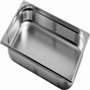Bac GN 1/1 - Inox - 530x325x100mm - 14L - Perforé - Budget - Saro - 73239300