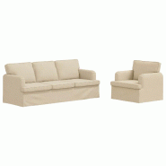 Canapé 2 pcs Crème 144 x 80 x 85 cm tissu Modèle Aero Vision Pro - Matériau naturel 8721364374966