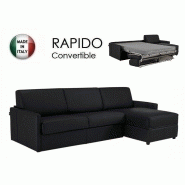 CANAPÉ D'ANGLE SUN CONVERTIBLE EXPRESS 120CM POLYURÉTHANE NOIR MATELAS ÉPAISSEUR 16CM CANAPÉ D'ANGLE SUN CONVERTIBLE EXPRESS 120CM POLYURÉTHANE NOIR MATELAS ÉPAISSEUR 16CM