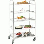 Chariot inox 5 plateaux avec charge 50 kg par plateau - PCCI5