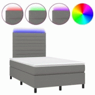 Décoshop26 - Lit LED avec sommier, tête de lit réglable et matelas 120x200 cm en tissu gris foncé TDL0208417 Décoshop26 - Lit LED avec sommier, tête de lit réglable et matelas 120x200 cm en tissu gris foncé TDL0208417