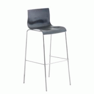 Décoshop26 - Tabouret de bar avec repose-pieds pivotant dossier incurvé en plastique gris et 4 pieds en métal chromé 10_0004940 - gris 3000252369112 Décoshop26 - Tabouret de bar avec repose-pieds pivotant dossier incurvé en plastique gris et 4 pieds en métal chromé 10_0004940 - gris 3000252369112