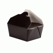 ECOLOMIQUE - 50 Pcs - Boite repas carton noir - 1500 ml, 21,5 cm x 16 cm x 6,5 cm - noir en carton ECO210BIO33N