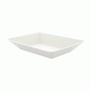 Ecolomique - 50Pcs - Assiette rectangulaire blanche en pulpe "Eco-Design"  170x130mm H28mm 450ml - blanc Bagasse ECO210ECOD1712F