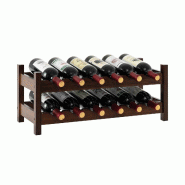 Helloshop26 - Casier à vin 2 niveaux 24 x 60,5 x 25 cm support solide pour 12 bouteilles style naturel en bambou marron 20_0011050 - 3000226510700