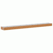 Helloshop26 - Jardinière surélevée design industriel extérieur 775 x 100 x 36 cm drainage optimal en acier galvanisé marron clair 02_0059051 - ma
