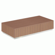Podium pour mannequins Vertigo T03 MDF naturel et noyer 120x60x25cm