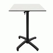 RestooTab - Mange-debout pliable pour terrasse Diabolo 60x60cm blanc - blanc TB-DIAFF-6060C-BLANC