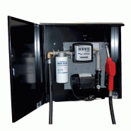 Station murale pour cuve à fioul - Groupe pompe 60L/min avec armoire, pistolet et volucompteur