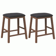 VidaXL chaises de bar avec coussins 2 pcs marron bois massif d'hévéa Modèle Apex Nordique - noir 4102577_0