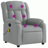 VidaXL Fauteuil inclinable de massage gris clair tissu Modèle Xalmora - 8721012187405