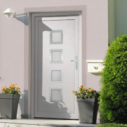 Vidaxl porte d'entrée blanc 108x200 cm pvc 3187847