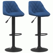 VidaXL Tabourets De Bar Lot De 2 Bleu Velours - bleu 335353 VidaXL Tabourets De Bar Lot De 2 Bleu Velours - bleu 335353