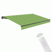 WASABI Store banne motorisé 3x2,5m Green – Pliage avec télécommande – Toile acrylique protection solaire UV - Semi-coffre en aluminium – Mani