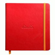 Webnotebook Rhodiarama coquelicot A5, 192p./96 feuilles ivoire 90 g/m² brochées, ligné - rouge 118753C