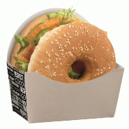 Barquette à bagel carton blanc décor District 12x5x12cm - par 500