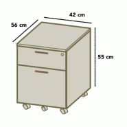 Caisson mobile - Office & Co. - Wenge, 2 tiroirs_1
