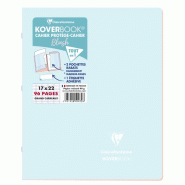 Clairefontaine Lot de 10 Cahier Kover Book Blush 17x22, 96p./48 feuilles 90 g/m² piquées, couv. Coloris bleu givré, Séyès - 3037929514728