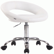 CLP Tabouret de travail Olinda en similicuir Blanc - 312907 CLP Tabouret de travail Olinda en similicuir Blanc - 312907