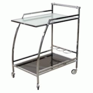 Décoshop26 - Chariot de service bar sur roulettes avec chassis tube en acier revêtement chromé MED05139 - 3000521369607 Décoshop26 - Chariot de service bar sur roulettes avec chassis tube en acier revêtement chromé MED05139 - 3000521369607
