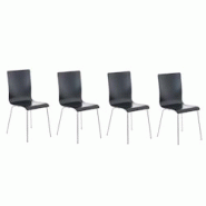 Décoshop26 - Lot de 4 chaises de cuisine en bois noir et métal CDS10167 - noir 3000278311744 Décoshop26 - Lot de 4 chaises de cuisine en bois noir et métal CDS10167 - noir 3000278311744
