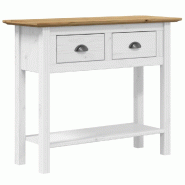 Décoshop26 - Table console d'entrée fonctionnel et stylé avec tiroirs 91 x 35 x 74 cm bois de pin massif DEC031731 - Bois massif 3000258614933