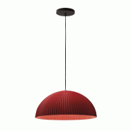 Fabas Luce Suspension Carola Ø360 Mm E27 10 W, Structure En Métal Et Plastique D'Origine Végétale, Coloris Bordeaux, Ip20, Classe 1 - Carola Desig