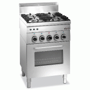 Fourneau professionnel a gaz 4 feux vifs sur four electrique minima... - PG4SFE6