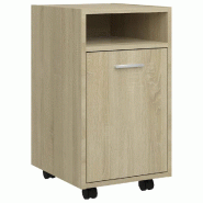 Helloshop26 - Armoire latérale avec roues fonctionnelle et pratique 33 x 38 x 60 cm en bois d'ingénierie chêne sonoma 02_0047776 - Bois massif 3000