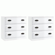 Helloshop26 - Buffet bahut commode armoire meuble de rangement organisateur cuisine salle de séjour salons lot de 2 brillant bois 02_0036719 - 300021 Helloshop26 - Buffet bahut commode armoire meuble de rangement organisateur cuisine salle de séjour salons lot de 2 brillant bois 02_0036719 - 300021