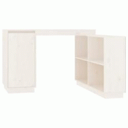 Helloshop26 - Bureau table poste de travail meuble d'ordinateur informatique étude 110 x 50 x 75 cm bois massif de pin blanc 02_0023506 - 30002143577 Helloshop26 - Bureau table poste de travail meuble d'ordinateur informatique étude 110 x 50 x 75 cm bois massif de pin blanc 02_0023506 - 30002143577
