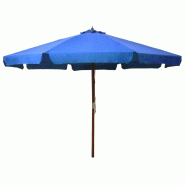 Helloshop26 - Parasol avec mât en bois 330 cm bleu 02_0008121 - 3000434647762