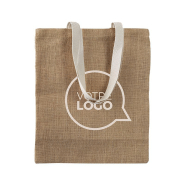 Sac shopping en toile de jute Jade - Sacs publicitaires en coton Sac shopping en toile de jute Jade - Sacs publicitaires en coton