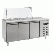 Table réfrigérée avec verre 3 portes l1795mm 7950.0415 COMBISTEEL