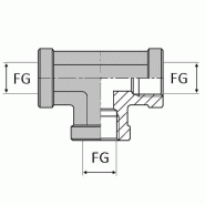 Té femelle gaz cylindrique - 1/2' , 18.63