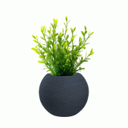 Vase Sphérique Rond En Résine Grise Botticelli Pour Plantes D'Intérieur Et D'Extérieur, 40X33 Cm - gris 8055829983081_0