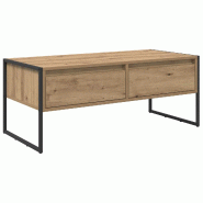 VidaXL Table basse Chêne artisan 100 x 46 x 40 cm Bois d'ingénierie Modèle Helios Signature - 886449