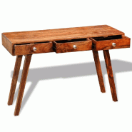 VidaXL Table console avec 3 tiroirs 76 cm Bois massif Modèle Atlas Line - 242463