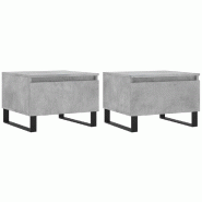 VidaXL Tables basses 2 pcs gris béton 50x46x35 cm bois d'ingénierie Modèle Nova Essence - 830885