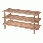 WellHome - Étagère à chaussures en bois de sapin 77x26x40cm - marron WH15463