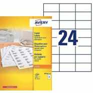 AVERY 2400 étiquettes blanches, format 70 x 36 mm (100 feuilles A4 / cdt) - 3266557270366