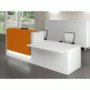 Banque d'accueil Z2 blanche avec accès handicapés - Officity - Orange, Droite, Blanc, 286_1