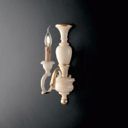 Bonetti Illumina Fiorenza Applique En Bois Ivoire Et Feuille D'Or 1 Lumière .12 P.21 Bl172-Ap1-Av - beige 8050713210267
