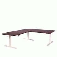 Décoshop26 - Bureau d'angle table d'ordinateur réglable en hauteur électriquement 178x178cm 84kg MDF cerise et métal blanc 04_0001397 - blanc 3000 Décoshop26 - Bureau d'angle table d'ordinateur réglable en hauteur électriquement 178x178cm 84kg MDF cerise et métal blanc 04_0001397 - blanc 3000