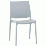 Décoshop26 - Chaise de jardin en plastique gris design simple empilable 10_0001367 - gris 3000677069604 Décoshop26 - Chaise de jardin en plastique gris design simple empilable 10_0001367 - gris 3000677069604