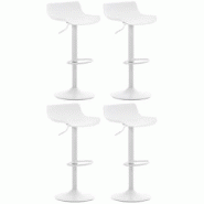 Décoshop26 - Tabourets de bar x4 avec repose-pieds hauteur réglable desing moderne en plastique blanc et métal blanc 10_0004497 - blanc 3000252140377 Décoshop26 - Tabourets de bar x4 avec repose-pieds hauteur réglable desing moderne en plastique blanc et métal blanc 10_0004497 - blanc 3000252140377
