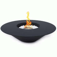 Divina Fire Cheminée au bioéthanol brasero de jardin rond pour extérieur SANTORINI Noir d.60 - noir 8056157805113