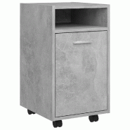 Helloshop26 - Armoire latérale mobile avec étagère 33 x 38 x 60 cm en bois d'ingénierie gris béton 02_0047777 - gris Bois massif 3000234954572