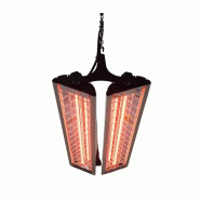 KRS Lampe infrarouge double IR 3109RR 2P avec grille de protection - Émission à ondes courtes - Puissance 2 x 1500 W - Tension 230 V - noir aluminiu